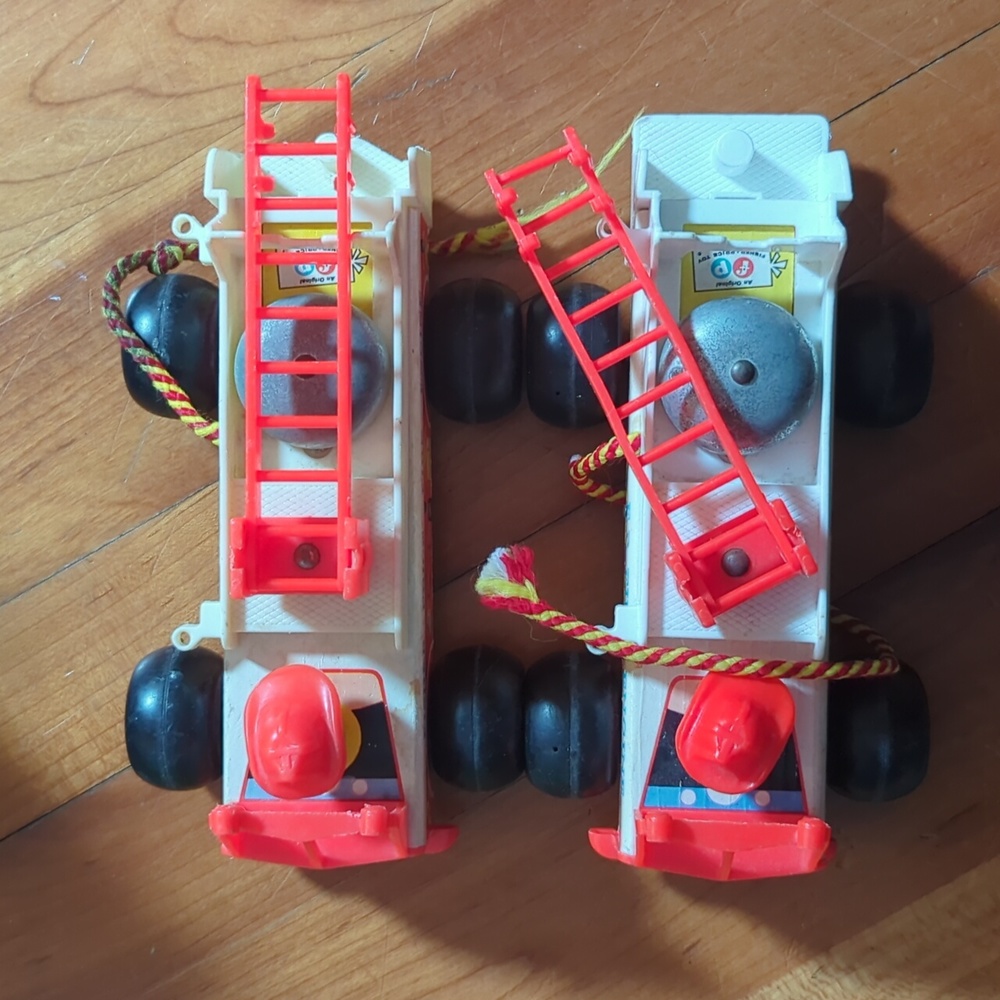 Set of 2 vintage Fisher price fire truck